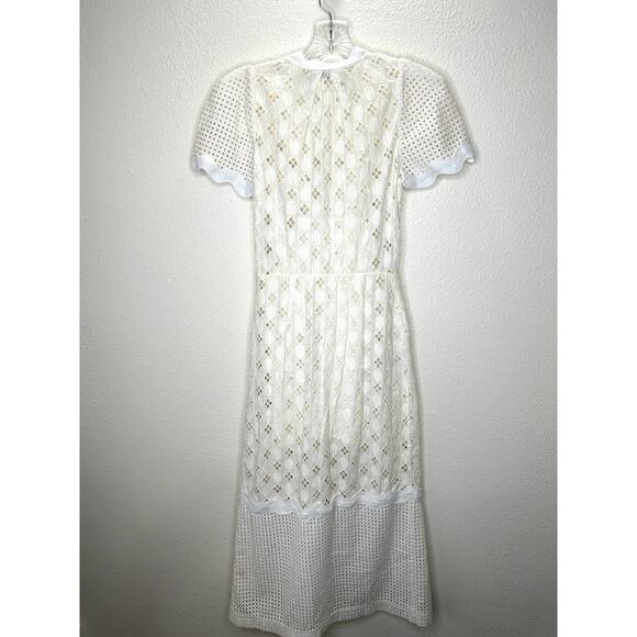Alice McCall Daybreak White Ivory Broderie Lace Midi with Slip Dress 2 - Picture 7 of 16